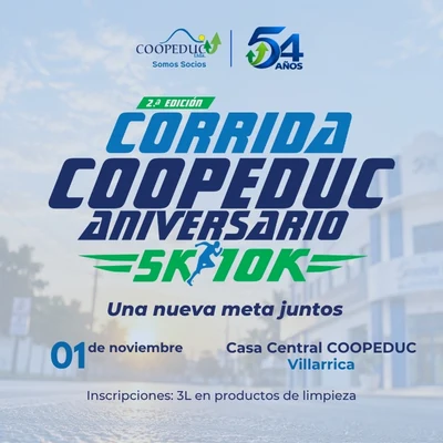 Flyer Corrida COOPEDUC Aniversario 5K 10K